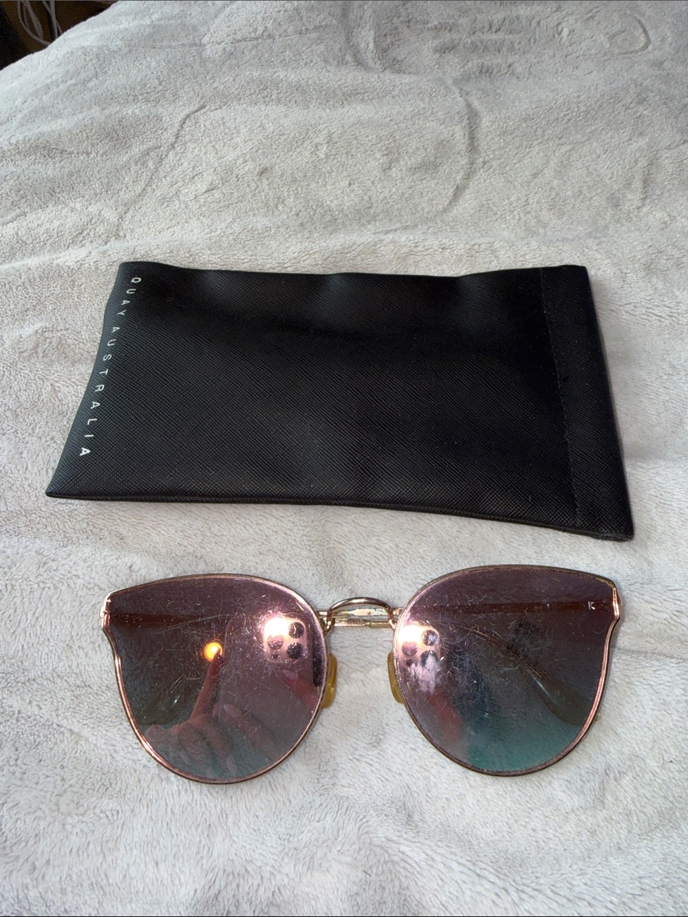 Quay Australia All My Love Pink Mirrored Sunglasses